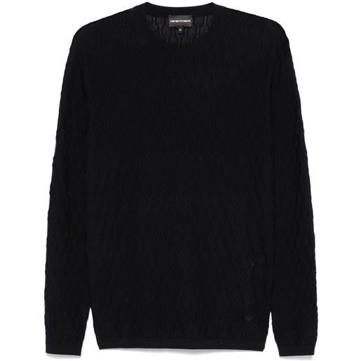 Emporio Armani maglione con lavorazione intrecciata - blu