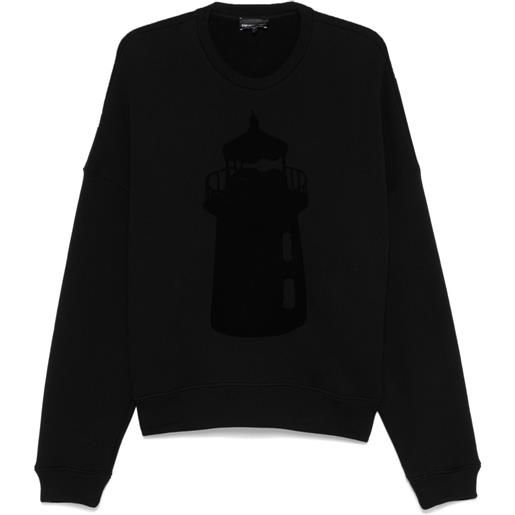 Emporio Armani felpa con stampa - nero