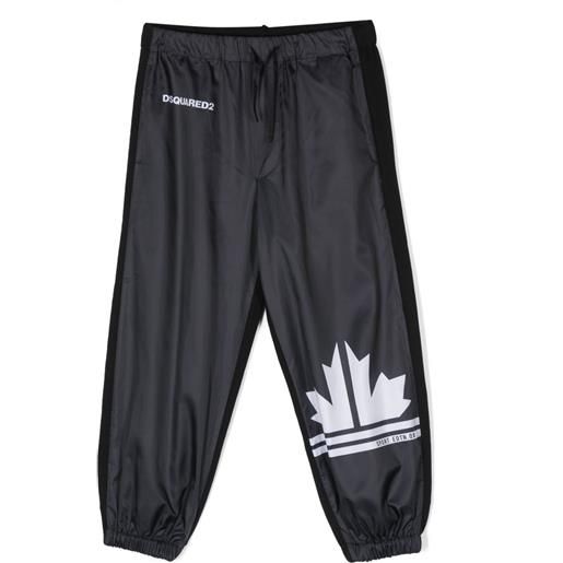 DSQUARED2 KIDS pantaloni sportivi con stampa - nero