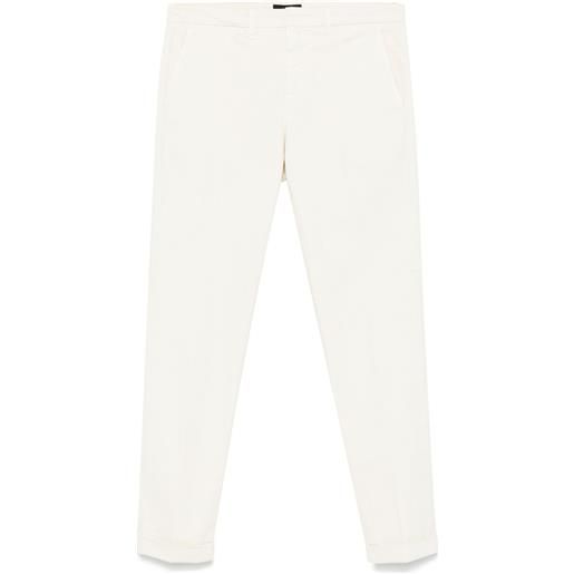 Fay pantaloni slim in gabardine - bianco