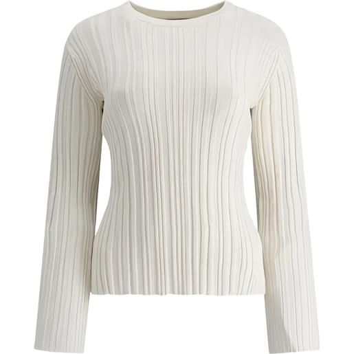 Loulou top girocollo elsa a coste - toni neutri