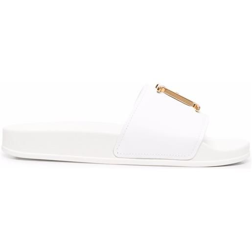 DSQUARED2 sandali slides con logo - bianco