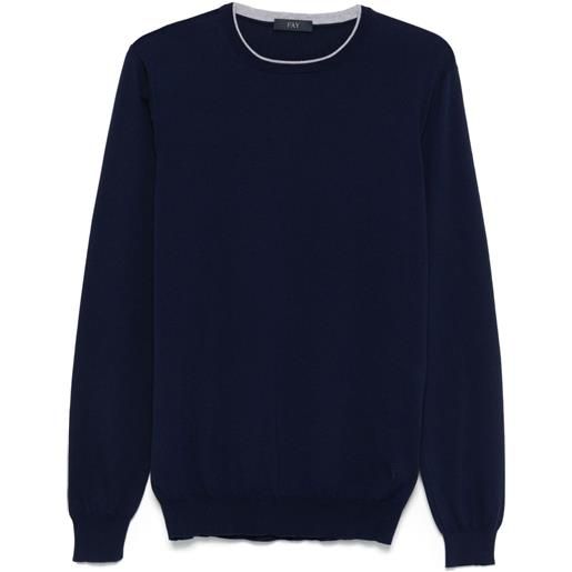 Fay top in maglia fine - blu