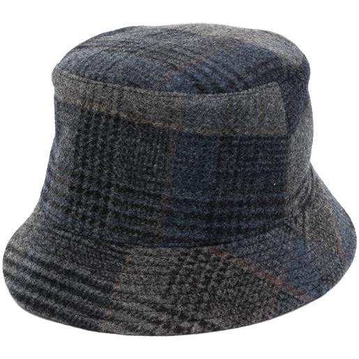 Fedeli cappello bucket con motivo tartan - blu