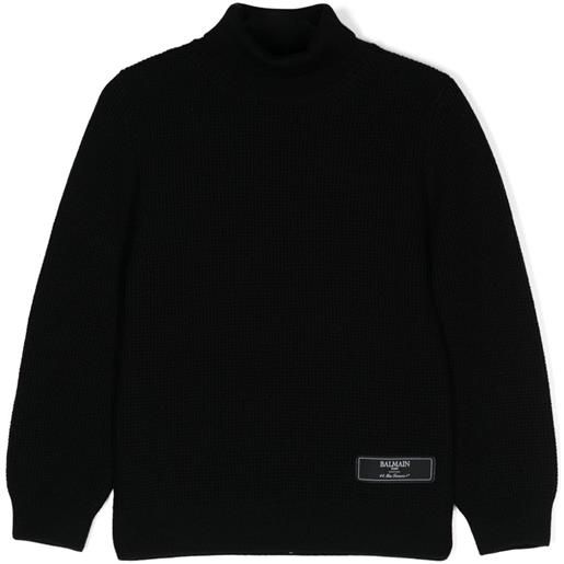 Balmain Kids maglione con logo - nero