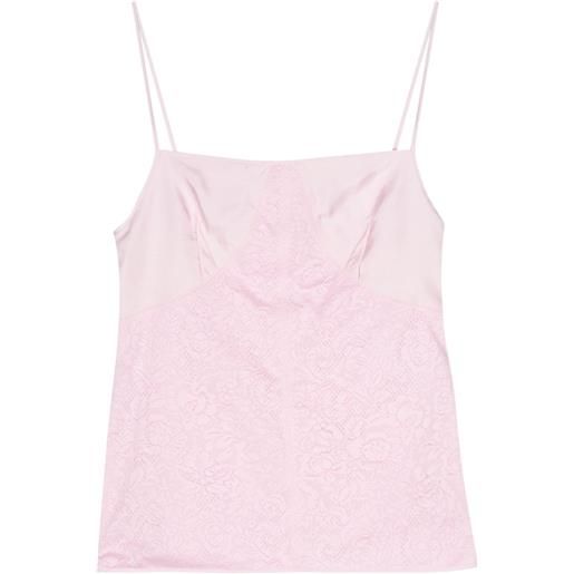 Jil Sander canottiera in pizzo a fiori - rosa