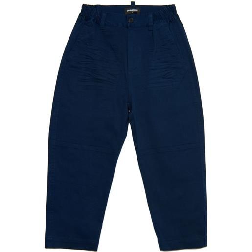 DSQUARED2 KIDS pantaloni affusolati con vita elasticizzata - blu
