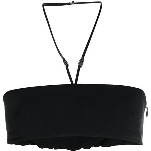 DSQUARED2 top con scollo all'americana - nero