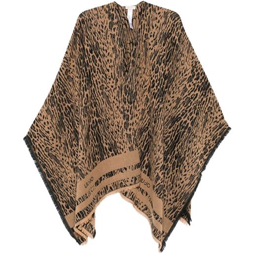 LIU JO poncho con stampa - toni neutri