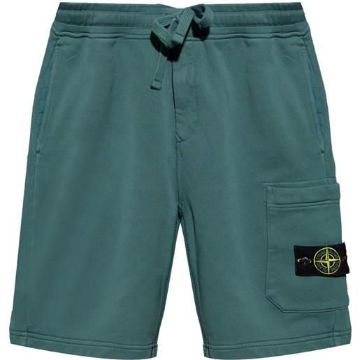 Stone Island shorts sportivi con applicazione compass - verde