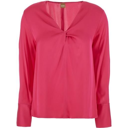 HUGO blusa con design a incrocio - rosa