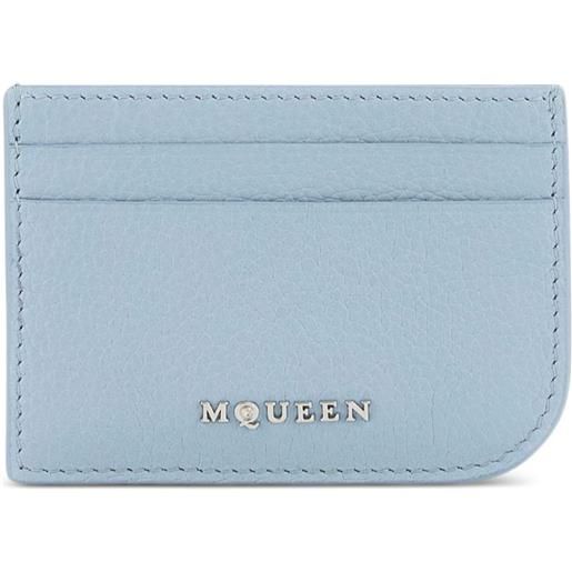 Alexander McQueen portacarte in pelle - blu