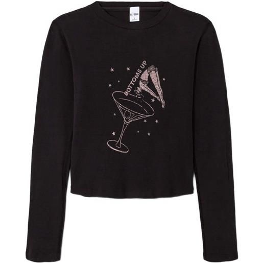 RE/DONE t-shirt bottoms up a maniche lunghe anni '90 - nero