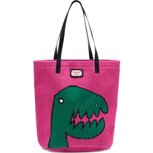 Charles Jeffrey Loverboy dinosaur-print tote bag - rosa