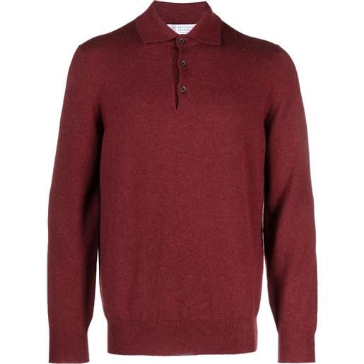 Brunello Cucinelli polo con bottoni - rosso