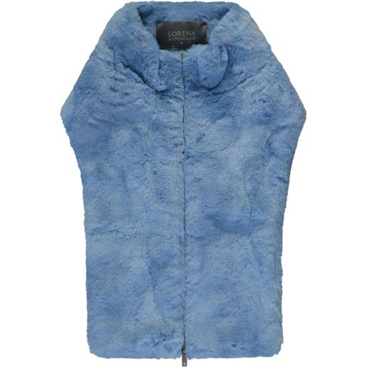 Lorena Antoniazzi colletto in pelliccia sintetica - blu