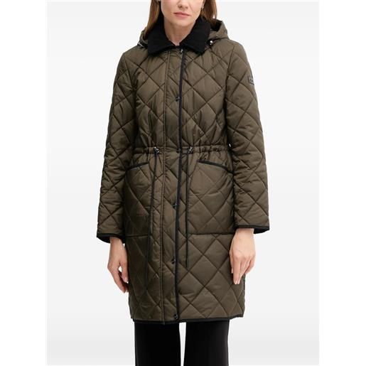 DKNY quilted hooded parka - verde