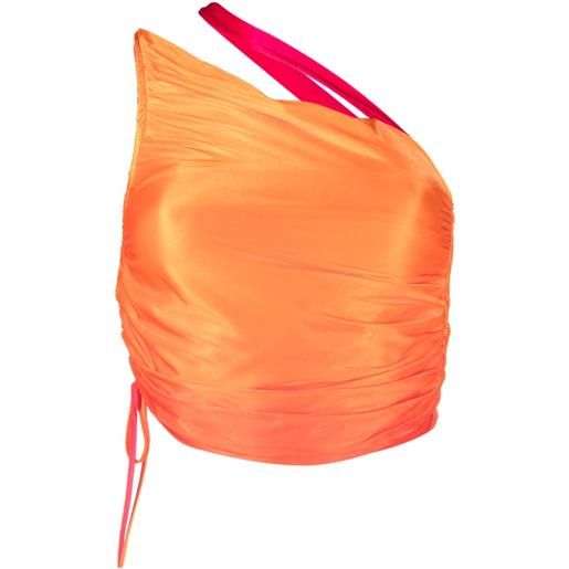 ANDREĀDAMO top monospalla con effetto sfumato - arancione