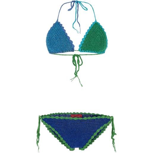 Rose Carmine bikini all'uncinetto - verde