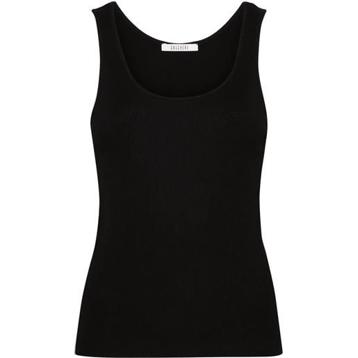 Gauchère canotta a coste - nero