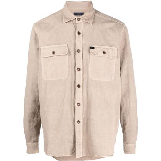 Fay camicia con applicazione - toni neutri