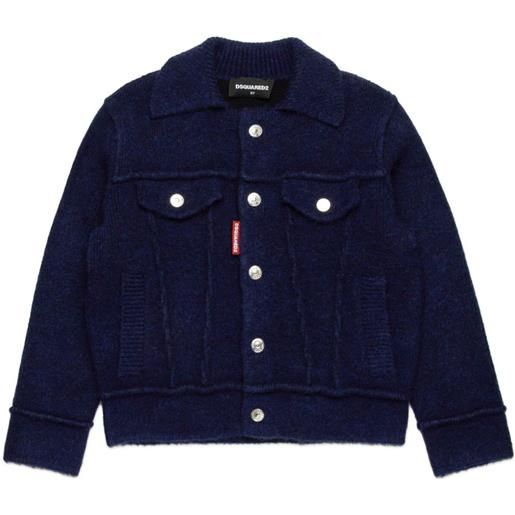 DSQUARED2 KIDS giacca con colletto ampio - blu