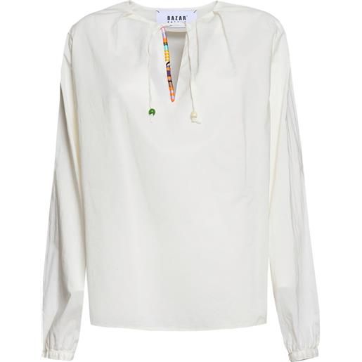 Bazar Deluxe blusa con scollo a v - bianco