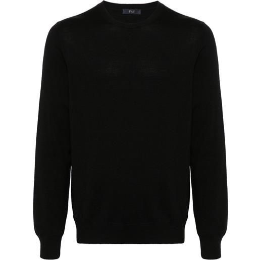 Fay maglione con scollo rotondo - nero