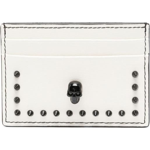 Alexander McQueen portacarte con applicazione skull - bianco