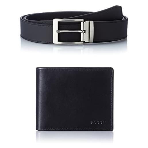 Fossil portafoglio da uomo derrick, bifold in pelle nera 11,5 cm l x 1,9 cm l x 8,9 cm h mlg0721001