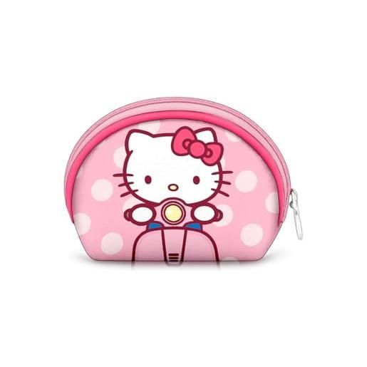 Hello Kitty moto-portamonete ovale casual, rosa, 12 x 9 cm