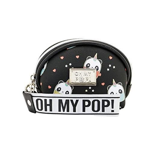 Oh My Pop! pandicorn-portamonete ovale, nero, 11.5 x 9 cm