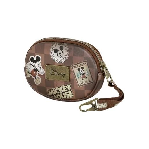 Disney topolino journey-portamonete pill, marrone, 12 x 8,5 cm