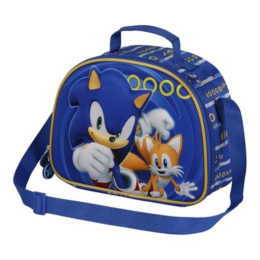 Sonic The Hedgehog - SEGA -tails-porta merenda 3d, blu, 25.5 x 20 cm