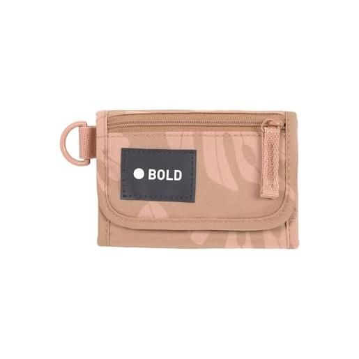 Lässig bold portafoglio per bambini per la scuola con finestra internaportamonete e scomparti per carte di credito chiusura a strappo/bold school wallet leaves caramel