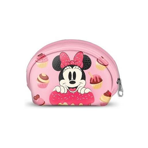 Disney minni mouse muffin-portamonete ovale casual, rosa, 12 x 9 cm