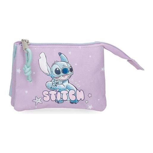 Disney joumma Disney lovely stitch portafoglio viola 14x10x3,5 cm poliestere