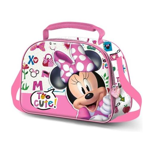 Disney minni mouse too cute-porta merenda 3d, rosa, 25,5 x 20 cm