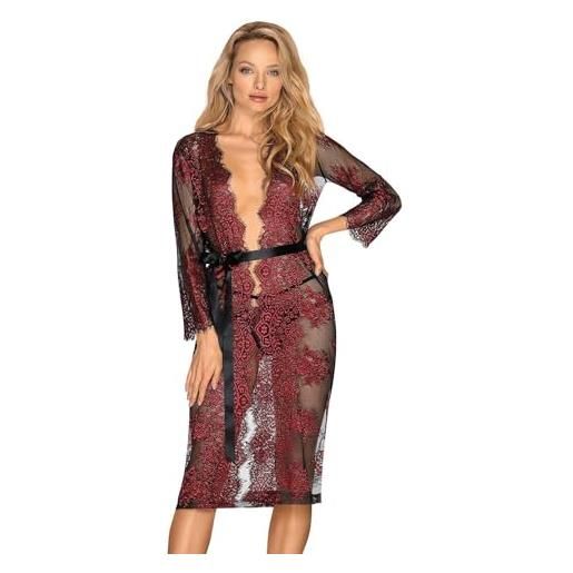 Obsessive alluria peignoir babydoll, bordo, s-m donna