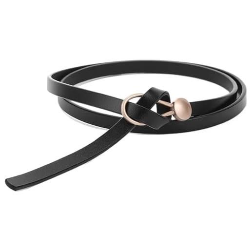 GIAYEU cintura annodata, cinture for donna cintura da donna cintura alla moda femminile jeans cintura selvaggia for donna cinture da vita(black)