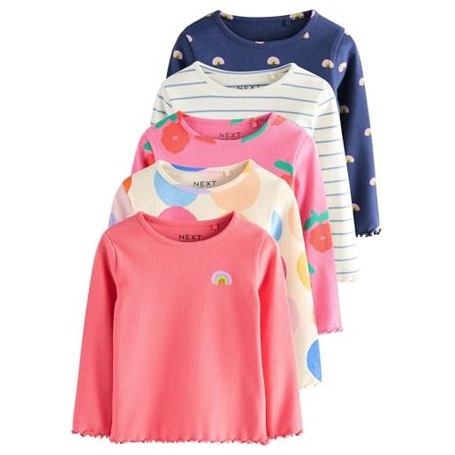 NEXT ragazza confezione da 5 top a coste a manica lunga rainbow spot 12 mesi