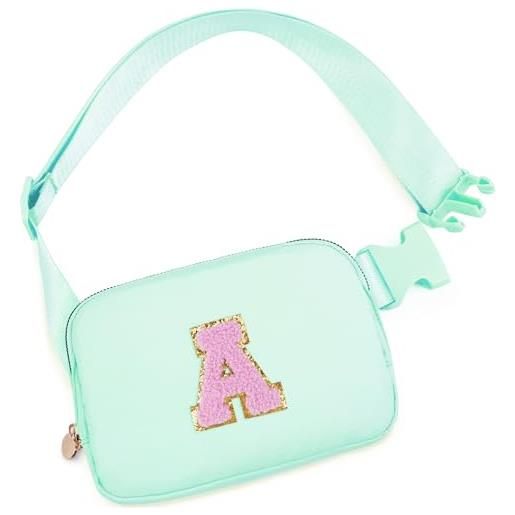 Uygafly marsupio per ragazze donne borse a tracolla marsupio, marsupio personalizzato, verde chiaro, 8.07 inches, a