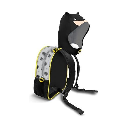 KARACTERMANIA batman chibi-zaino con cappuccio hood, grigio, 26 x 31 cm, capacità 8,5 l