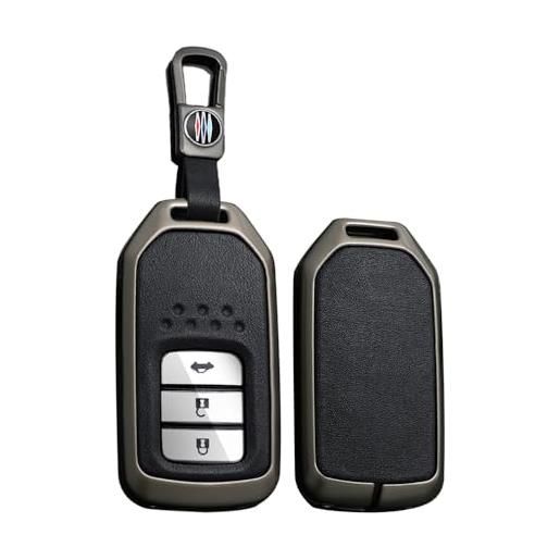 TECART custodia intelligente per chiave auto, adatta per honda accord cr-v jade civic spirior fit city crosstour hr-v jazz pilot ridgeline modello in pelle portatile cover portachiavi accessorio