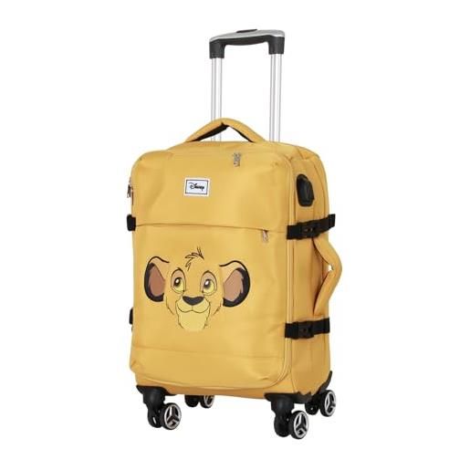 Disney il re leone face-valigia da cabina 4 ruote, giallo, 20 x 35 x 55 cm, capacità 30 l