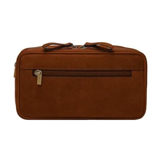Fossil regalo da viaggio per uomo, kit da barba in pelle marrone medio 22,86 cm l x 8,255 cm l x 11,43 cm h mlg0723210