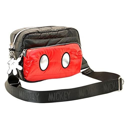 Disney topolino air-borsa a tracolla ibiscuit padding, nero, 23 x 16 cm