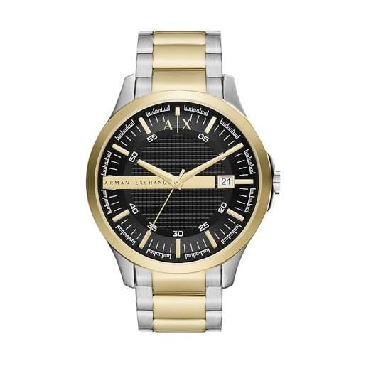 Armani Exchange orologio per uomo, movimento tre lancette al quarzo e cassa da 46 mm con cinturino in acciaio