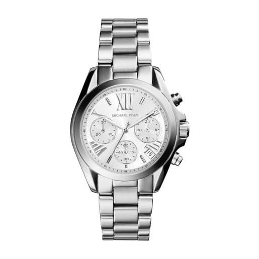 Michael Kors cronografo bradshaw con cinturino in acciaio inossidabile argento per donna mk6174