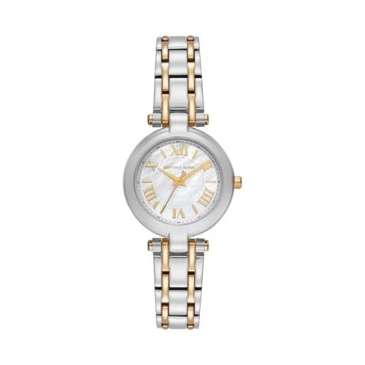 Michael Kors orologio laney da donna, movimento al quarzo a tre lancette con cinturino in acciaio inossidabile, 30 mm, argento e oro